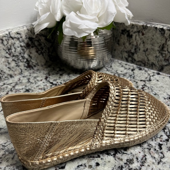 Sam Edelman Pen Gold Leather Espadrilles Slip On  Flat Size 6 - Picture 9 of 12